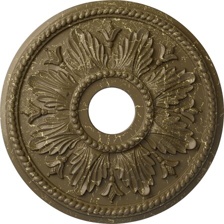 Ekena Millwork Edinburgh Medallion (Canopies up to 5 1/8"), 18 1/8"OD x 3 1/2"ID x 2 3/4"P, Mississippi Mud Crackle CM18ED1MMC